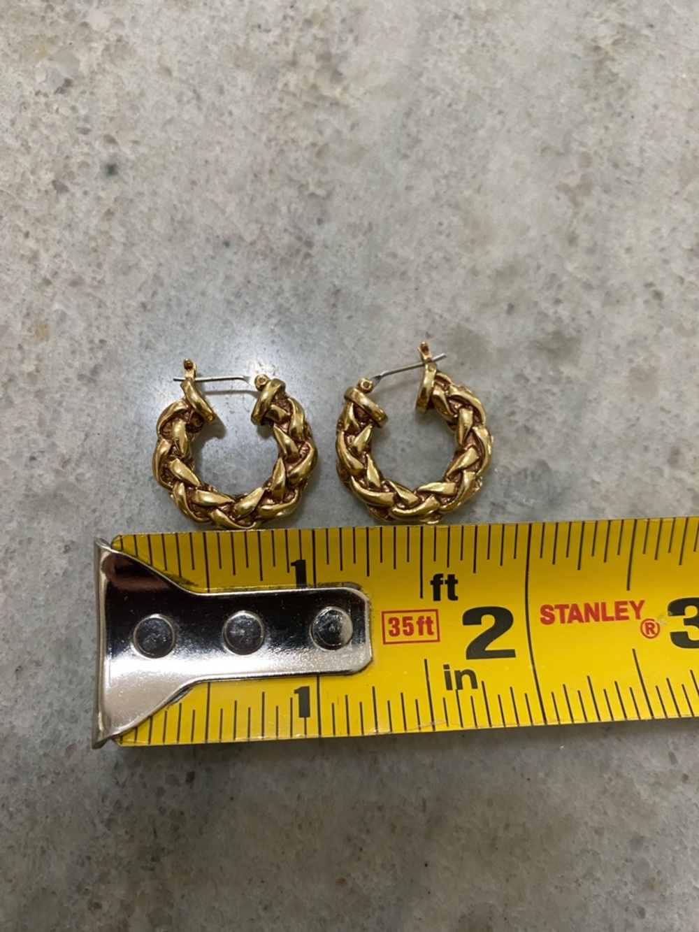 RLL Ralph Lauren Gold Braided Hoop Earrings - Women’s Fashion Jewelry - Picture 4 of 5